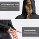 G Gradual Women's UPF 50+ Sun Shirt with Hoodie Long Sleeve UV Protection Shirts Lightweight Hiking Fishing Shirts for Women (Black, XXL)