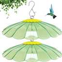 13.5-Inch Hummingbird Feeder Shade Dome Cover,Bird Feeder Rain Cover & Squirrel Shield, Weather Guard with Hanging Bird Feeders,Squirrel Proof for Shepherd's Hook Outdoors(Clear Light Green) 2 Pack