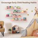 Floating Shelves for Wall, 23 Inch Metal Nursery Book Shelves 4 Pack, Wall Mounted Book Shelf for Kids Room, Bedroom, Bathroom, Playroom Decor (Pink)