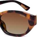 SOJOS Trendy Rectangle Polarized Sunglasses For Women Men Retro Sun Glasses Narrow Square 90s SJ2673