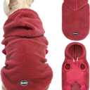 BINGPET Dog Hoodie for Small Medium Large Dogs, Sherpa Hooded Dog Sweater with Leash Hole for Boy Girl Dogs,Soft Warm Fleece Dog Winter Clothes Cold Weather Coats Jacket for Puppy Sweatshirt,Pink M