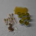 AuroTrends Mini Honey Jars with Dipper 1.5oz 8Pack, Empty Hexagon Honey Jars for Baby Shower Favors/Wedding Favors/Party Gifts- Mini Glass Jars with Gold Lids