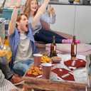 2 x Aodaer 48 Pieces Football Paper Napkins Disposable Football Party Napkins Football Rugby Cocktail Dinner Napkins Set 13" x 13" Unfolded Football Tableware Napkins for Rugby Party Supplies