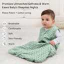 Unnivoll Fleece Baby Sleep Sack 6-12 Months with Plush Dots 1.5 Tog Baby Wearable Blanket with 2-Way Zipper Warm Sleeping Sack for Toddler Infant Newborn - Medium, Forest Green