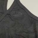 Danysu V Neck Racer Back Tank Top for Women Padded Ribbed Long Tank Fitted Basic Cami Tops, (Black, Small)