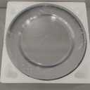 Goodluck 12 Inch Silver Charger Plates, 25 Pack Clear With Silver Trim, Disposable Plastic for Dinner, Wedding, Party