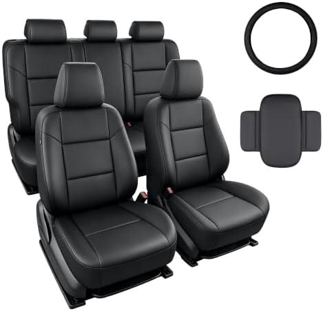 Zaqmru Black Faux Leather 5-Seat Full Set Seat Covers for Toyota RAV4 2019-2025