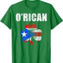 Puerto Rican St. Patrick's Day O'Rican Shamrock Flag T-Shirt, S