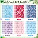 Czlotyh 120 PCS Hawaiian Plastic Party Gift Bags Tropical Multicolor Hibiscus Monstera Treat Candy Goodie Bag Party Favor with Die Cut Handle for Birthday Hawaii Summer Luau Themed Event Supplies