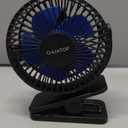 Gaiatop Portable Clip on Fan Battery Operated, Small Powerful 3 Speed Quiet 360 Rotate, USB Rechargeable Mini Personal Cooling Fan for Desk Table Home Office Stroller Camping Women Gifts Black Blue
