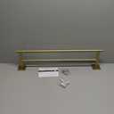 KOKOSIRI Bathroom Towel Bars Double Bath Towel Holders for Toilet Kitchen Cabinet Wall Mount 24 Inch Brushed Gold Stainless Steel B5005BG-L24