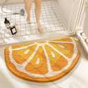 Fruit Bathroom Rug Mat, Delicious Orange Bath Mat with Soft & Non-Slip, Ultra Absorbent Microfiber Shaggy Door Mat, Machine Washable Bath Rug Carpet for Toilet Bathtub Bedroom 18x32 Inch (Orange)