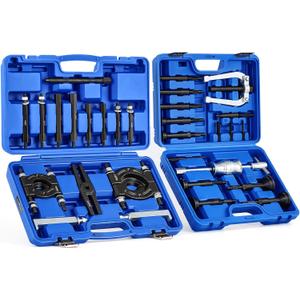 Orion Motor Tech Bearing Puller & Housing Removal Set, 30 pc. 2-in-1 Bearing Puller Tool Set for Wheel Bearing Bushing Axle, Blind Hole Bearing Puller & Bearing Separator Set with Slide Hammer Collets