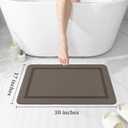 chakme Bathroom Mat Rugs 30x17, Ultra Thin Magic Mat Bath Rug Non Slip Bath Rugs Quick Dry Absorbent Bath Mats for Bathroom Floor, (Brown, 30"x17") (1'5" x 2'6" (Rectangular))