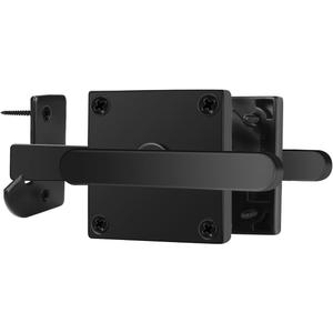 Gate Latch Heavy Duty for Wooden Fence, Right Inswing Side Aluminum Double Side Swinging Door Latch Gate Hardware (Black Finish)