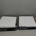 40-Pack Peel and Stick Tile Vinyl Floor Glossy 12x 12 inch, Waterproof Stick on Tiles for Bathroom, Kitchen, Dining Room, Cover 40 Sq. Ft, Light Grey&White Marble (20 per Color)