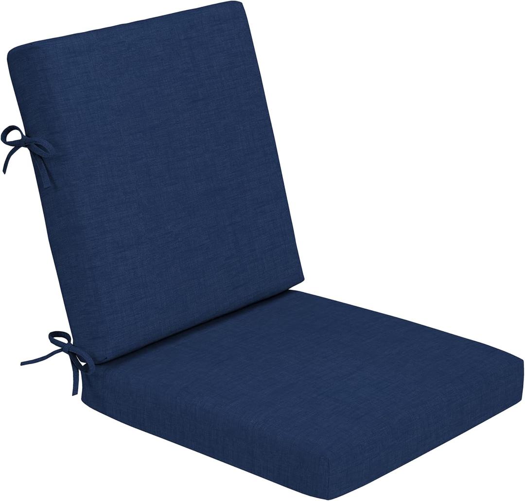 Arden Foam Outdoor Dining Chair Cushion, 20 x 20, Made with ProFoam, Rain-Proof, Fade Resistant, Sapphire Blue Leala
