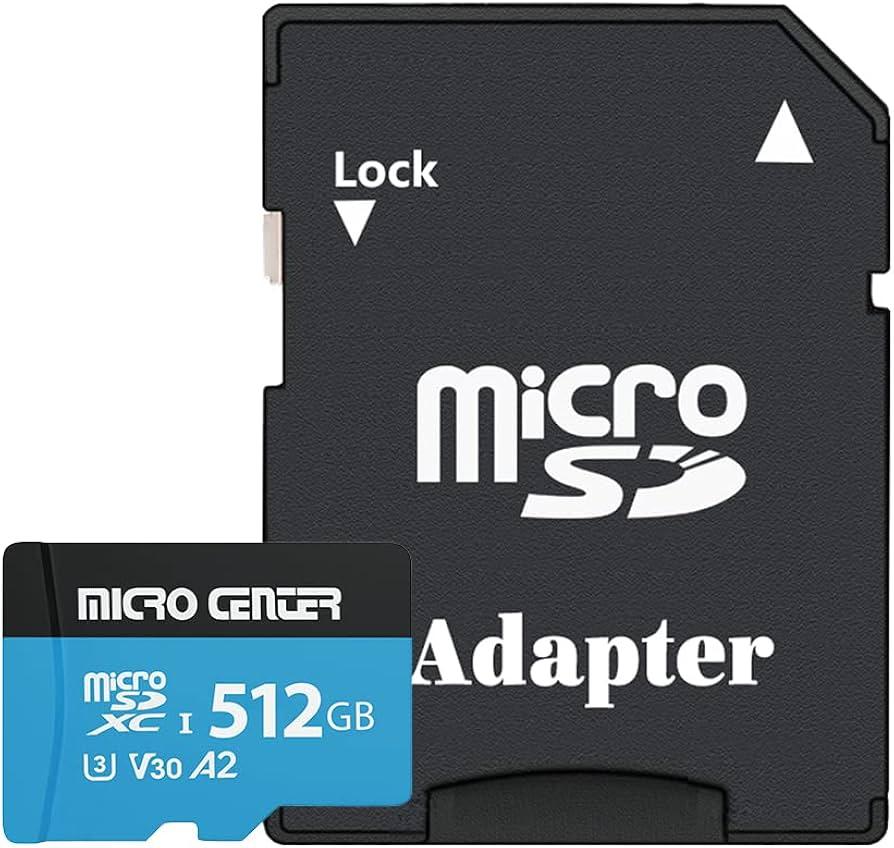 512GB microSDXC Card, 
Memory Card with Adapter for Smartphones, Tablets, Drones and Action Cameras
