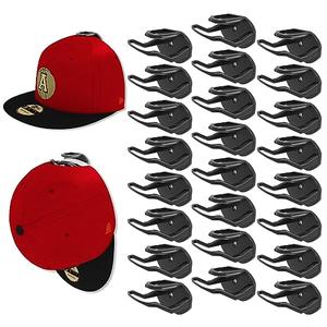 24 Pack Adhesive Hat Hooks for Wall, Strong Hat Rack for Baseball Caps, Minimalist Hat Organizer Display for Home Decor, Hat Hold Hanger for Wall, Door, Closet, No Drilling - USA Patented (Black)