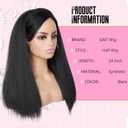 G&T Wig Yaki Straight Half Wig with Braided Hair Band Wear and Go Glueless Wig for Black Women Heat Resistant Synthetic Wigs for Daily Use (24 inch) (Yaki Straight Half Wig-Natural Black)