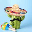 Pasimy 12 Pcs Cinco De Mayo Fiesta Sombrero Headband Hat Fake Mustache Mexican Party Favors Costume Luau Event Photo Props