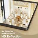 OKPAL 44X32 Inch Matte Black Bathroom Mirror, Black Framed Bathroom Vanity Mirror, Black Rectangle Mirror, Round Corner, Rustproof, Shatter-Proof (Horizontal/Vertical)