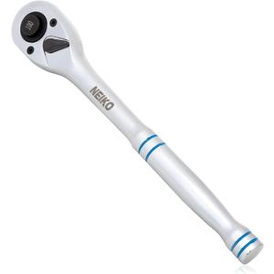 Neiko 03117A 1/2 Inch Ratchet Wrench, 100-Tooth Reversible Ratchet, 3.6 Degree, Quick Release 1/2 Drive Ratchet, 10" Long Handle Ratchet, Oval Head Socket Wrench, CR-V Steel Half Inch Rachet Wrench