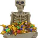 Skull Decor Halloween Candy Bowl Dish Large for Home Office Desk Decorations Skull Candy Tray Holder Snack with Hand Skulls Serving Bowl Desk Decor