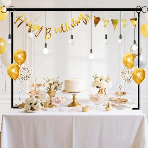 Over The Table Rod Stand with Clamps, Table Arch Stand - Adjustable 29"-42" Tall 28"-98" Length,Balloon Arch Kit,Happy Birthday,Disposable Tableware,Birthday Party Decorations For Men Women