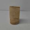 Battery Operated Lamp with Timer, Rattan Boho Table Light Battery Powered Beside Lamps Small Cordless Lamp for Kids Room Entryway Home Decor (Beige)
