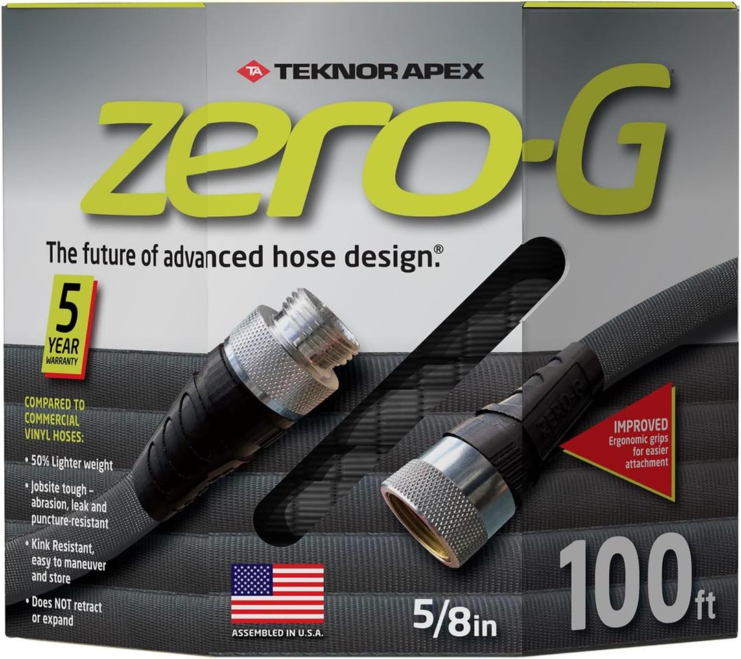 zero-G 4001-100 Garden Hose, 5/8" x 100', Gray