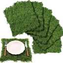 Zeyune 6 Pcs Fake Moss Table Runner for Crafts Artificial Moss Sheet Roll Waterproof Carpet Blanket for Wall Roof Garden Wedding Party Decoration (11.8 x 11.8 Inch)