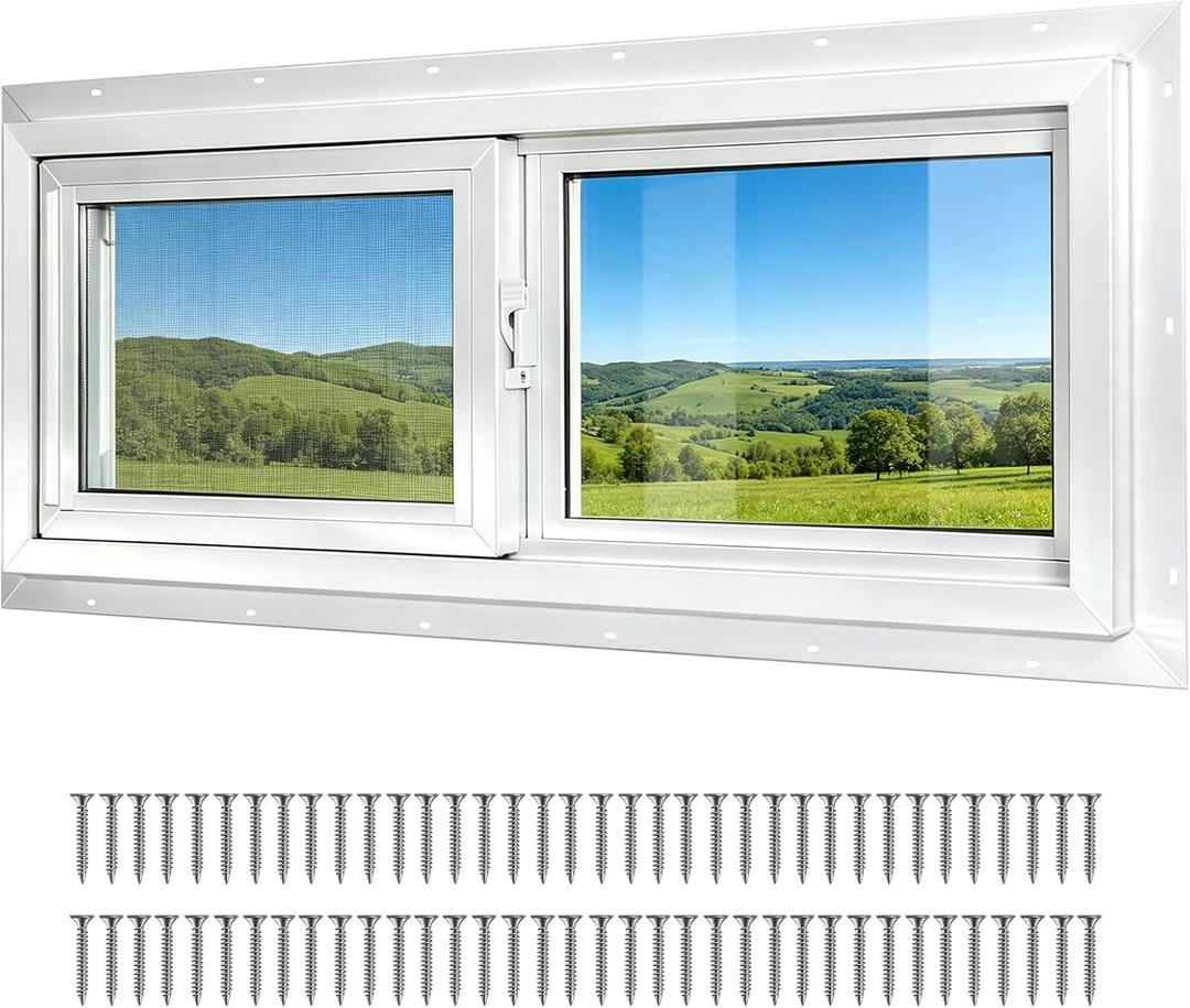 Yuzzy 36" x 12" Vinyl Windows for Basement, Bathroom, Garage, Shed, Home
