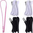 Drawstring Cords Replacement Drawstrings with Easy Threader for Sweatpants Shorts Pants Jackets Coats (Black, White)