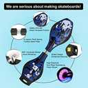 Caster Board Skateboard, Compact and Lightweight Caster Board Deluxe Junior Caster Board with Illuminating Wheels and 360 Degree Casters for More Excitement and Fun for Adults, 29.1"*7.4" (Blue)