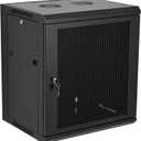 12U Wall Mount Server Cabinet Network Rack Vented Enclosure Locking Door, 25" H x 22.4" W x 17.7" D