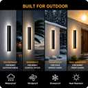 Picico 2 Pack 24in Modern Outdoor Wall Light,IP65 Waterproof LED Sconce, 2pcs-24*4.33in
