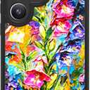 FUNMIKO for Samsung Galaxy S25 Ultra Case Wireless Charging & Military-Grade Protection - Trendy Pattern Design for Women Girls, Matte Phone Cover with Shockproof Corners - Vibrant Flower Portrait