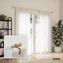 Umbra Cappa Curtain Rod, Includes 2 Matching Finials, Brackets & Hardware, 66 to 120-Inches, Gold