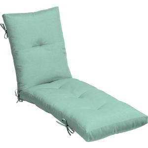Arden Outdoor Plush Modern Tufted Chaise Cushion, 76 x 22, Rain-Proof, Fade Resistant, Tufted Cushion for Chaise Lounger Aqua Leala