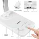 Semlos Dual Head LED Desk Lamp, Eye-Caring Table Lamps, 5 Lighting Modes & 5 Brightness Levels, Touch Control, Dimmable Desk Light for Home Office, White Reading Light, Adapter Included