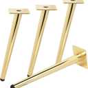 12 Inch Metal Furniture Legs,Tchosuz Heavy Duty Tapered Table Sofa Legs Couch Feet with Screws,Modern Furniture Replacements Feet for DIY Cabinet Cupboard Nightstand TV Bench Stand 4 Pieces Gold 30cm (12''/30cm, Gold-oblique)