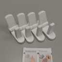 Door Lever Locks (Pack of 4) - Prevents Toddlers from Opening Doors - Durable ABS with 3M Adhesive - Easy One-Hand Operation for Adults, No Tools Needed (White)