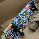 Skateboards for Beginners, 31 x 8 inch Complete Skateboard for Kids Teens Adults, 8 Layer Maple Double Kick Deck Concave Cruiser Trick Skateboard with Multifunction Skate