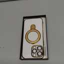 Privacy Case for iPhone 16 Pro Max with Magnetic Stand 1 HD & 1 Privacy Screen Protector, Full Camera Lens Protector Fits for MagSafe Shockproof Not Yellowing Luxury Plating Edge Clear Kickstand Case (Gold)