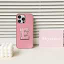 Skyseaco for iPhone 15 Pro Max Case Aesthetic Monogram Phone Case with Pink Leather Embroidered Letters Shockproof Protective Cover for Women Girls, Initial E