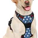 BARKBAY No Pull Dog Harness Large Step in Reflective Dog Harness with Front Clip and Easy Control Handle for Walking Training Running(Star,L)