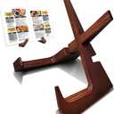 Cookbook Stand for Kitchen Counter Holds 600-Page Books | Elegant Rustic Wooden Cook Book Stands for Display of Recipes & Tablets | Adjustable & Detachable Cookbook Holder Stand for Home Chefs