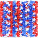 LALASTAR Red White and Blue Flower Leis, Memorial Day Decorations, 4th of July Memorial Day Patriotic Decorations, Hawaiian Luau Flower Necklace Party Favors, Pack of 12