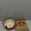 Lodge 1.5 Quart Enameled Cast Iron Dutch Oven with Lid  Dual Handles  Oven Safe up to 500 F or on Stovetop - Use to Marinate, Cook, Bake, Refrigerate and Serve  Red